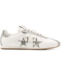 Amiri - Python-Effect Star-Patch Sneakers - Lyst