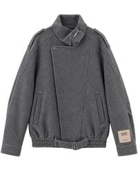 SOLOTRE - Chaqueta Con Cremallera Asimétrica - Lyst