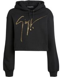 Giuseppe Zanotti - Mailena Crystal-Logo Hoodie - Lyst