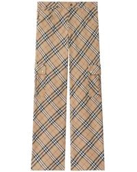 Burberry - Checked Cargo Pants - Lyst