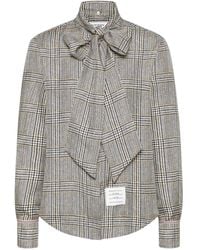 Thom Browne - Houndstooth-Check Bow-Tie Shirt - Lyst
