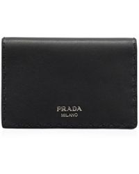 Prada - Antiqued Leather Card Holder - Lyst