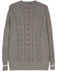 Lorena Antoniazzi - スパンコール ケーブルニットセーター - Lyst