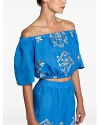 Greek Archaic Kori - Blusa bordada palabra de honor - Lyst