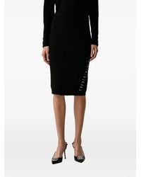 Liu Jo - Lace-Up Ribbed Midi Skirt - Lyst