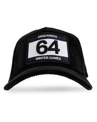DSquared² - Logo-Patch Corduroy Cap - Lyst
