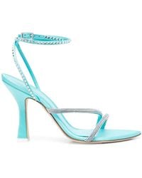 3Juin - Crystal-Embellished Strappy Leather Sandals - Lyst