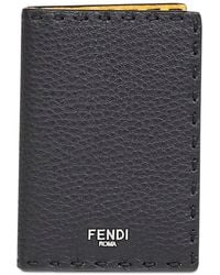 Fendi - Logo Stitched Leather Cardholder - Lyst