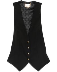 Elisabetta Franchi - V-Neck Buttoned Vest - Lyst