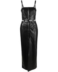 Nanushka - Tie-detail Faux-leather Maxi Dress - Lyst