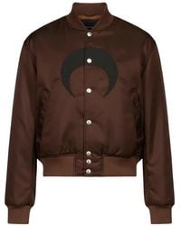 Marine Serre - Nylon Bomber With Contrast Moon And Ribbed Neck - Lyst