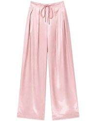 Danamé - Satin-Finish Drawstring Palazzo Pants - Lyst