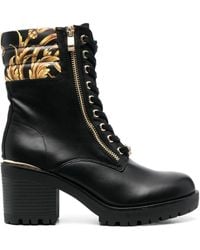 Versace - Mia Garland-print 70mm Ankle Boots - Lyst