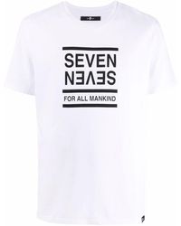 7 For All Mankind - Camiseta con logo estampado - Lyst