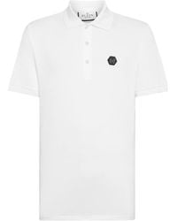 Philipp Plein - Skull-Print Cotton Polo Shirt - Lyst