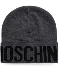 Moschino - Logo-Intarsia Turn-Up Brim Beanie Hat - Lyst