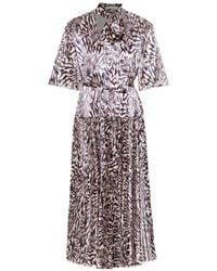 Ulla Johnson - Pleated Abstract-Print Midi Dress - Lyst