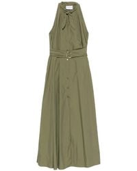 Isabelle Blanche - Belted Tie-Neck Maxi Dress - Lyst