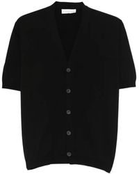 LUIGI GENTILE - Short-Sleeved V-Neck Cardigan - Lyst