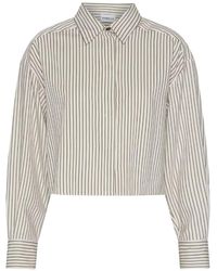 Marella - Camicia Crop A Righe - Lyst