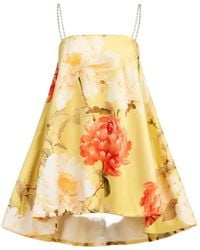 LEO LIN - Patsy Floral-Print Linen Mini Dress - Lyst