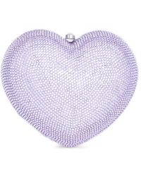 Judith Leiber - L'Amour Petit Coeur Crystal-Embellished Heart-Shaped Clucth Bag - Lyst