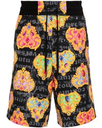 Versace - Heart Couture Cotton Shorts - Lyst