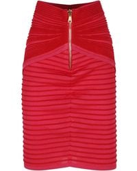 Balmain - Flechage Knit Knee Lenght Skirt - Lyst