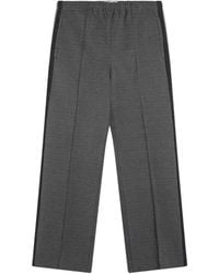 Miu Miu - Logo-Embroidered Side-Stripe Trousers - Lyst