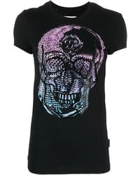 Philipp Plein - Crystal-Embellished Skull T-Shirt - Lyst
