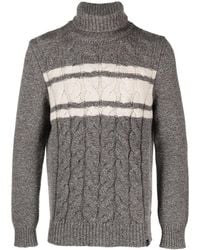 Fay - Cable-Knit Roll-Neck Jumper - Lyst