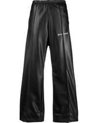 Palm Angels - Logo-print Faux-leather Track Pants - Lyst