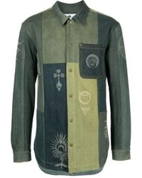 Marine Serre - Panelled denim shirt - Lyst
