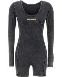 DIESEL - Jersey Long-Sleeve Playsuit - Lyst