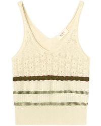 RETORI - Mix-Stitch Knit Cotton Top - Lyst