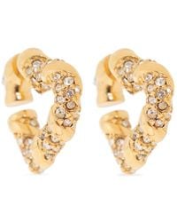 Lanvin - Heart Crystal-embellished Earrings - Lyst