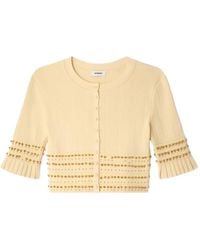 Sandro - Cropped Cardigan With Tassels - Lyst