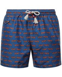 MC2 Saint Barth - Light Fabric Swim Shorts With Print - Lyst