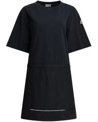 Moncler - Short-Sleeve Embroidered T-Shirt Mini Dress - Lyst