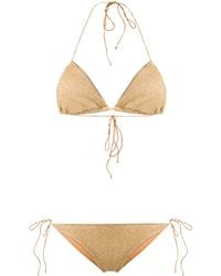 Oséree - Gold Lumière Metallic Triangle Bikini - Lyst