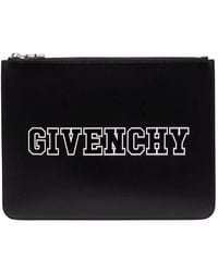 Givenchy - Embossed-Logo Leather Clutch - Lyst