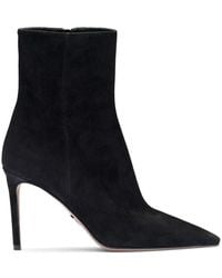 Prada - Logo-Plaque Suede Ankle Boots - Lyst