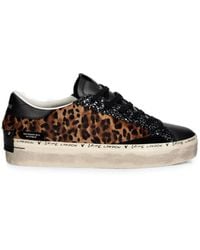 Crime London - Leopard-Print Glitter-Detail Sneakers - Lyst