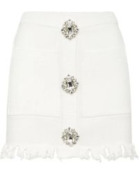 Philipp Plein - Crystal-Embellished Cotton Mini Skirt - Lyst