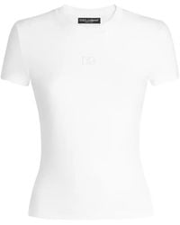 Dolce & Gabbana - Jersey T-Shirt With Dg Embroidery - Lyst