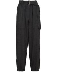 Brunello Cucinelli - Virgin Wool And Cashmere Twill Flannel Loose Cargo Trousers With Monili - Lyst