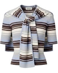 Monse - Scarf-Detail Striped Sweater - Lyst