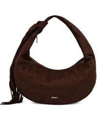 DKNY - Fringe-Trim Knotted Shoulder Bag - Lyst