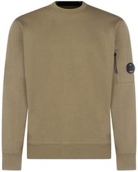 C.P. Company - Diagonal Raised Fleece Crewneck Lens Sweatshirt - Lyst