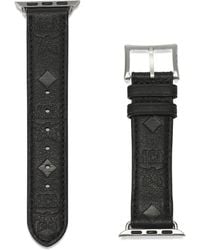MCM - Embossed-Monogram Leather Apple Watch Band - Lyst